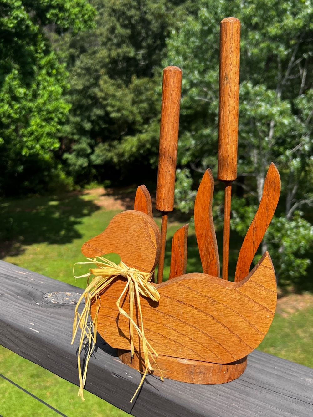 Vintage Solid Wood Duck Kitchen Caddy | Cottagecore Farmhouse Decor